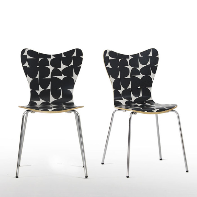 黑花瓣造型椅－#30105