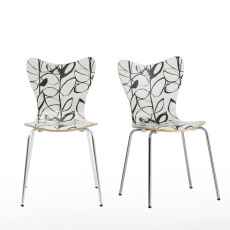 水墨芽造型曲木餐椅(2入)