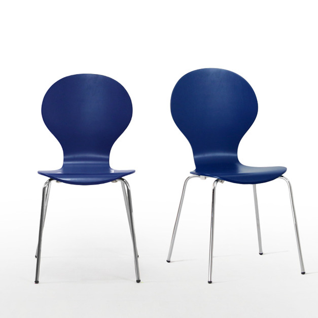 深藍經典曲木餐椅(2入)