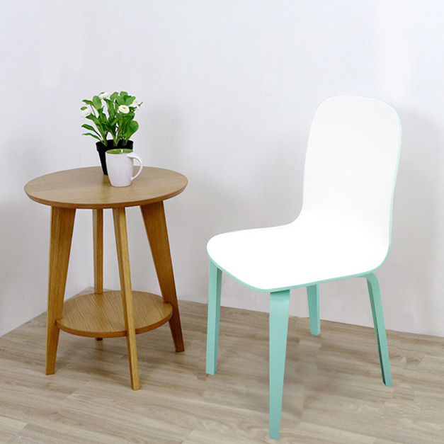 蒂芬妮綠拚色圓弧曲木餐椅