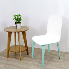 蒂芬妮綠拚色圓弧曲木餐椅