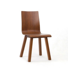 寬形胡桃木紋實木腳餐椅