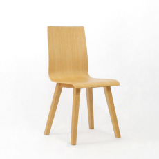 寬形白橡木紋實木腳餐椅