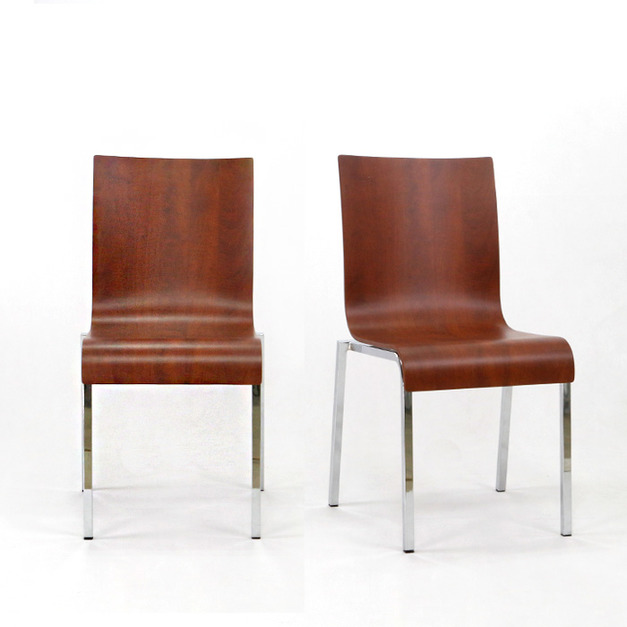 櫻桃木色雅致曲木餐椅(2入)