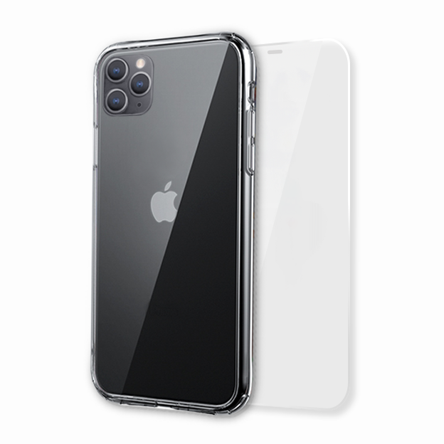 玻璃貼+完全透明鋼化玻璃殼 iPhone 手機殼12/11/X/8/7/6系列【K50】