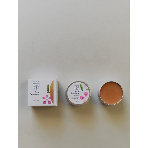 【玫瑰天竺葵】天然植物油護唇膏