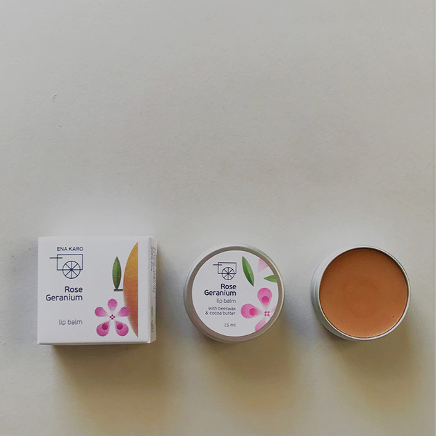【玫瑰天竺葵】天然植物油護唇膏