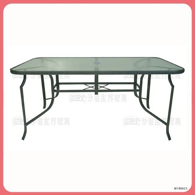 鐵製玻璃長方桌＊〈Q361779-04〉