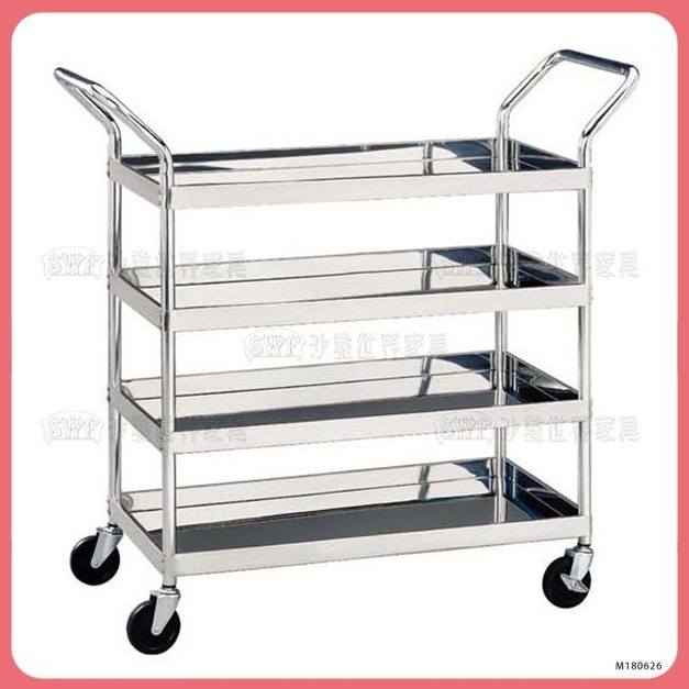 四層不銹鋼製置物車＊〈Q361798-09〉