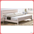 洗白色實木5尺床台〈Q546B148-03〉