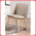 洗白色淺咖啡皮餐椅〈Q546B515-06〉
