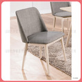 洗白色灰布餐椅〈Q546B516-02〉