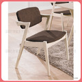 洗白色咖啡布餐椅〈Q546B515-03〉
