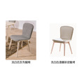 洗白色淺咖啡皮餐椅〈Q546B514-05 〉_1