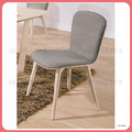 洗白色灰布餐椅〈Q546B514-04〉