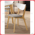 原木雙色淺咖啡皮餐椅〈Q546B521-06 〉