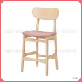 布面洗白色實木吧椅〈Q5441881-9〉