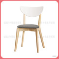 布面洗白色實木餐椅〈Q5441869-12〉