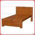 柚木色3.5尺單人床〈Q589145-01〉