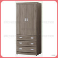 3x7尺灰橡木色衣櫥〈Q589214-04〉