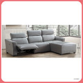 L型灰皮電動功能沙發〈Q589230-02〉