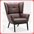 高背深咖皮休閒椅〈Q589120-09 〉