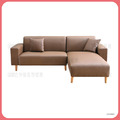 卡其L型皮沙發〈Q589262-18〉