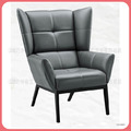 高背深灰皮休閒椅〈Q589120-10 〉