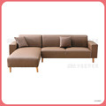 卡其L型皮沙發〈Q589262-17〉