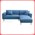 L型藍色布沙發〈Q589261-14〉
