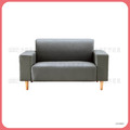 灰色二人皮沙發〈Q589262-16〉
