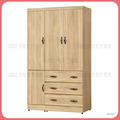 橡木色4x7尺衣櫃〈Q577878-3〉