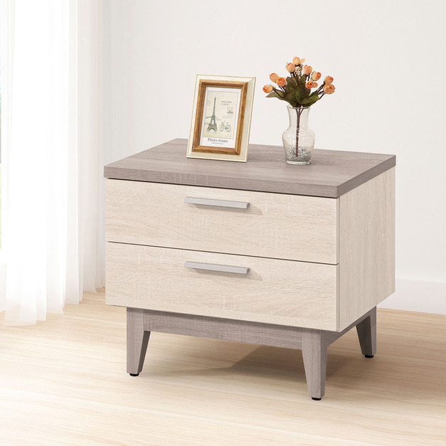 原切白橡床頭櫃〈Q577803-4〉