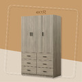 3X7尺灰橡開門衣桐〈Q589210-04〉_1