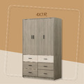 3X7尺灰橡開門衣櫥〈Q589210-01〉_1