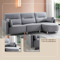 L型貓抓灰布沙發〈Q589244-01〉