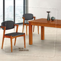 柚木色深咖啡皮餐椅〈Q589407-03〉