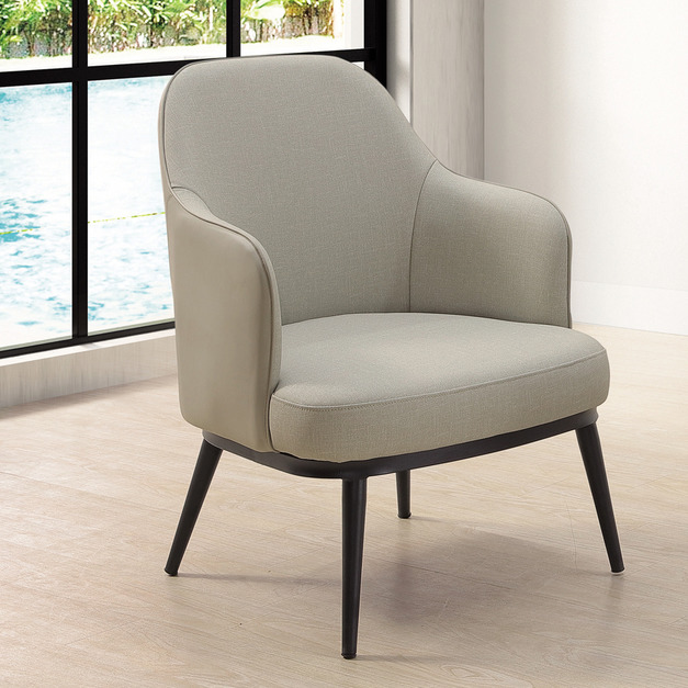 米白休閒椅〈Q546B230-05〉