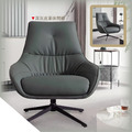 灰色皮革休閒椅〈Q589124-03〉