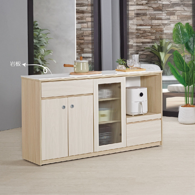 白楓松5尺岩板餐櫃〈Q577615-2〉