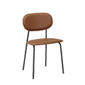 馬鞍皮/布鐵腳餐椅〈Q577698-1〉