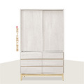 雙色4尺推門六抽衣櫃〈Q577732-7〉