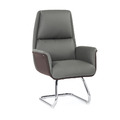 洽談椅(灰/米白皮)〈Q5441651-3〉_1