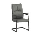 洽談椅(灰/黑皮)〈Q5441655-3〉_1