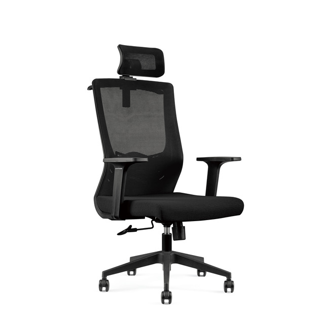 高背網椅黑色布〈Q5441668-4〉