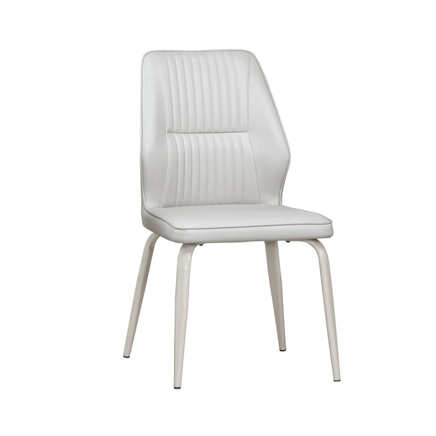 淺灰色皮餐椅(五金腳)〈Q5441873-12〉