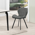 灰色皮餐椅(五金腳)〈Q5441877-8〉