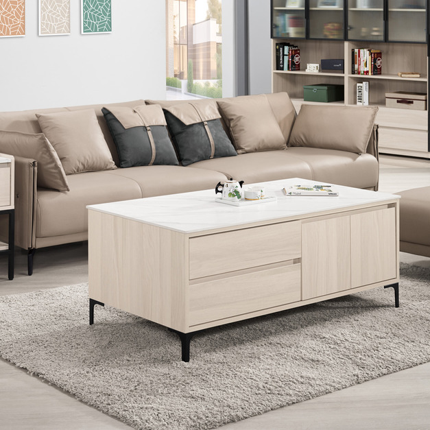 4尺岩板二抽四門大茶几〈Q5441444-2〉