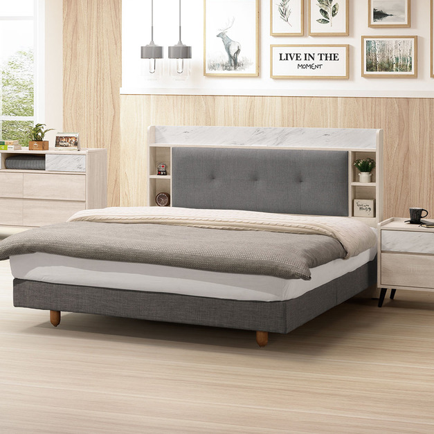 原切白橡床頭片5尺/6尺〈Q577800-4〉