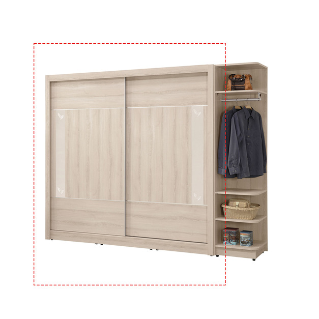 橡木色7X7尺衣櫃〈Q577770-6〉